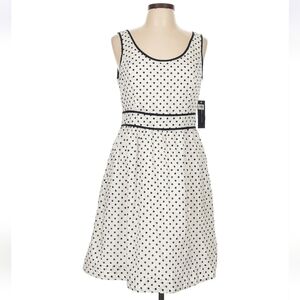 Tommy Hilfiger Womens Cotton Sleeveless Polka Dot Fit To Flare Dress, Size 4